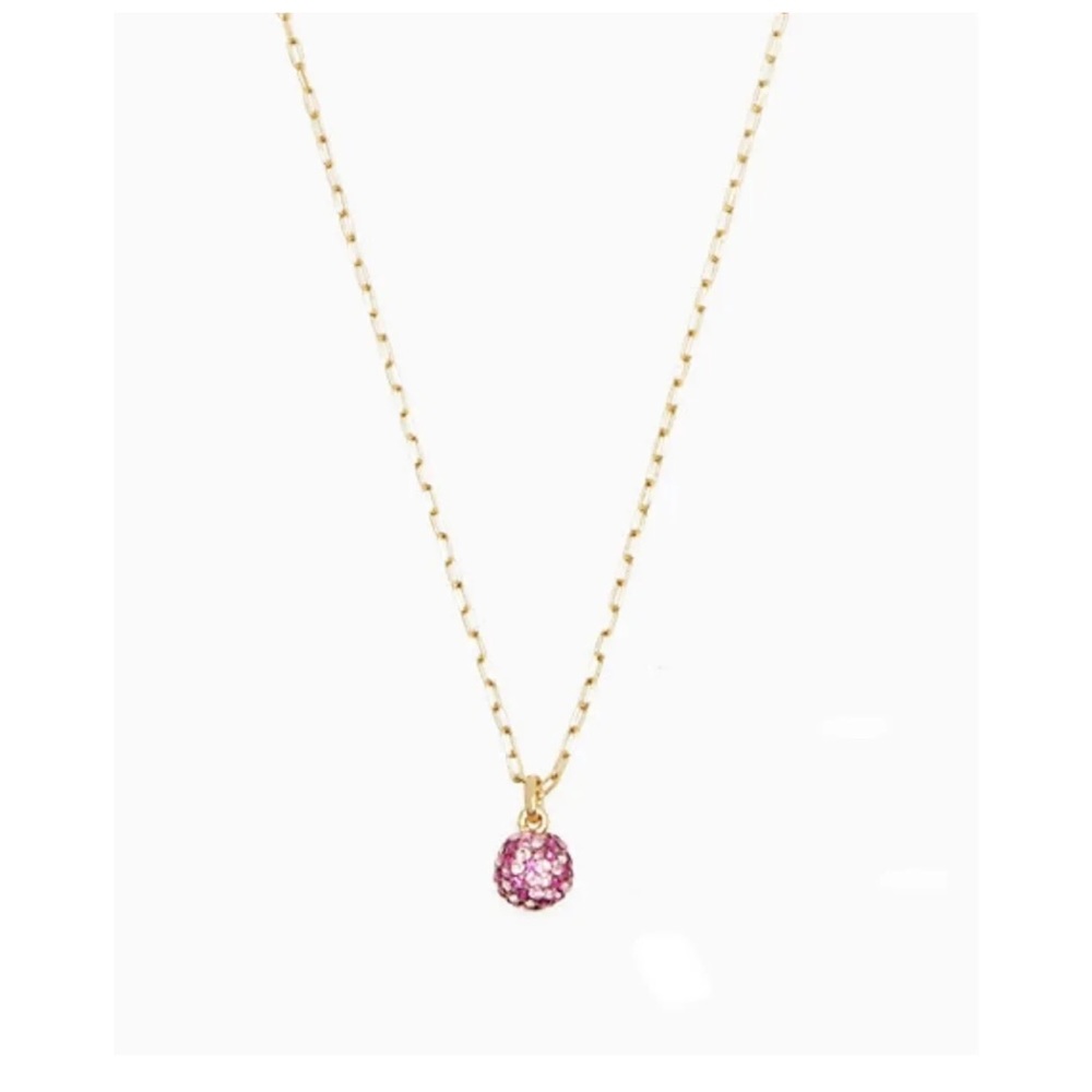 NWT Kate Spade “Brilliant State” Gold Necklace with pink pendant